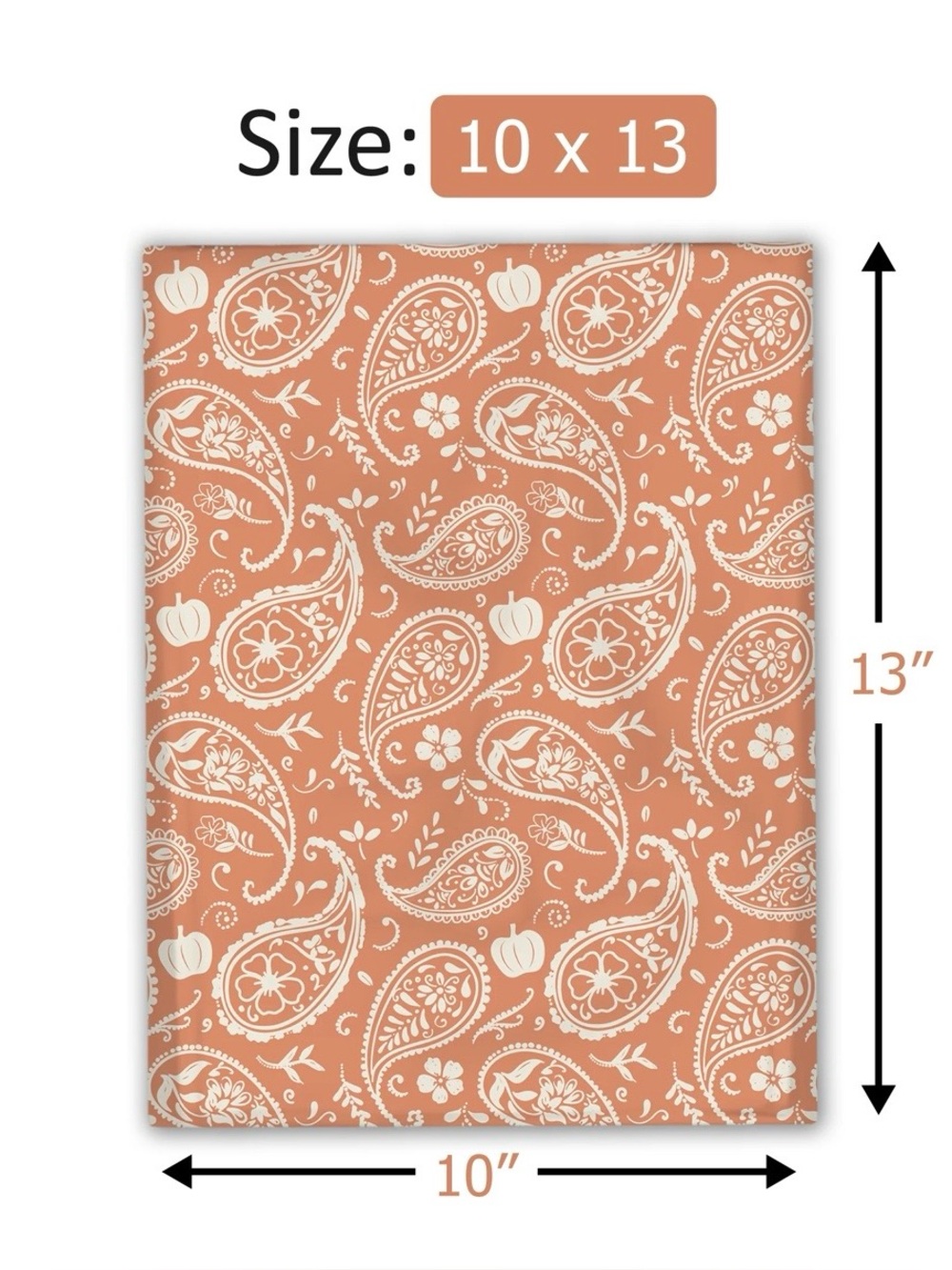 Set of 20 10x13 Poly Mailers Fall Pumpkin Paisley Shipping Bags Self Seal Orange - Picture 3 of 7